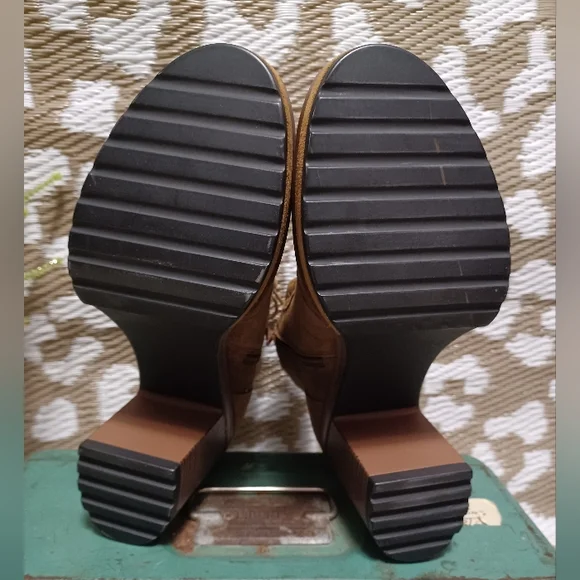 Suede Lace-Up Platform Ankle Boots in Brown - Picture 8 of 14